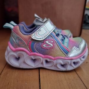 Little girls skechers light up  sneakers
